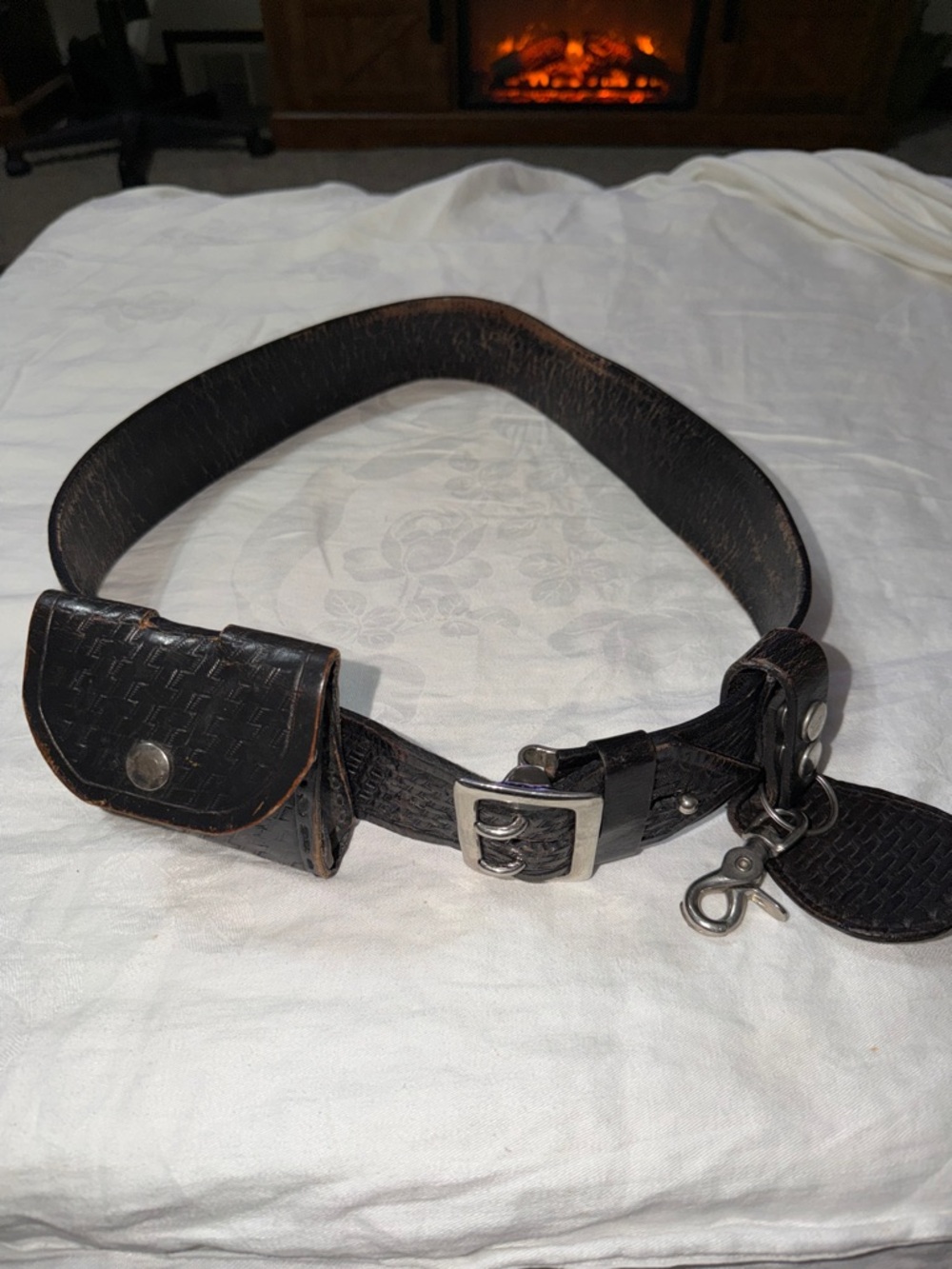 Tactical Leather Duty Belt with attachments
